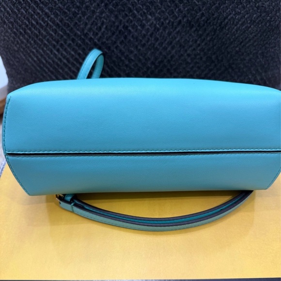 Fendi Turquoise Clutch with Gold Accents - Picture 5 of 10